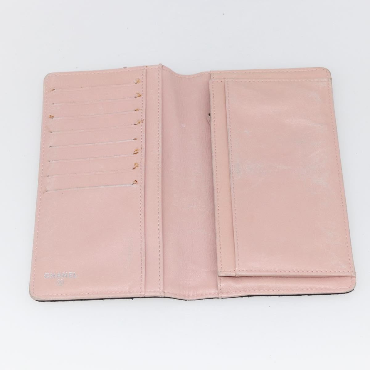 Chanel Chanel Vintage CC Bifold Wallet Leather Long Zwart