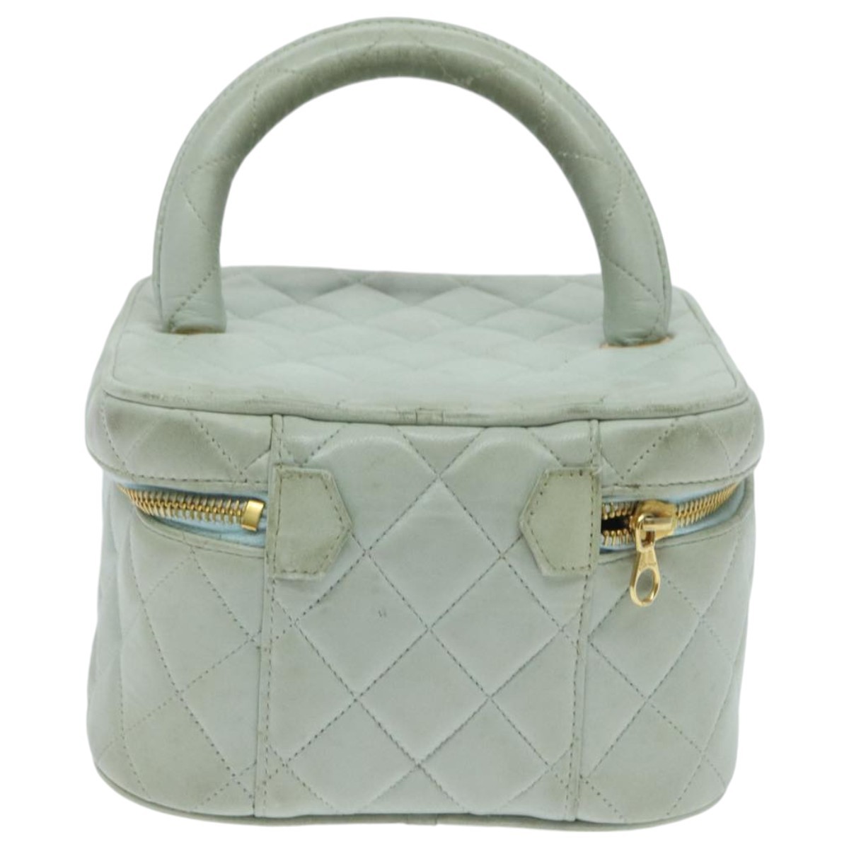 Chanel Chanel Cosmetic Case Quilted Lambskin Small Blauw