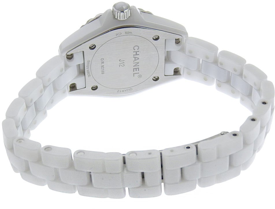 Chanel J12 Automatic Watch Ceramic and Stainless Steel with Diamond Markers and Mother of Pearl 29 Divers