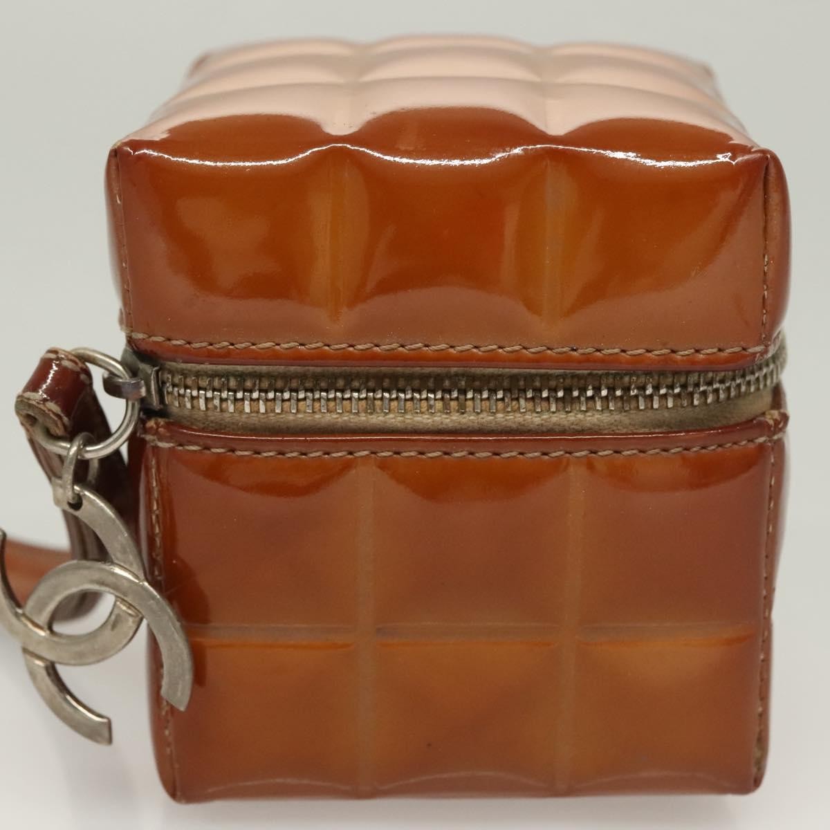 Chanel Chanel Rubiks Cube Wristlet Quilted Patent Bruin