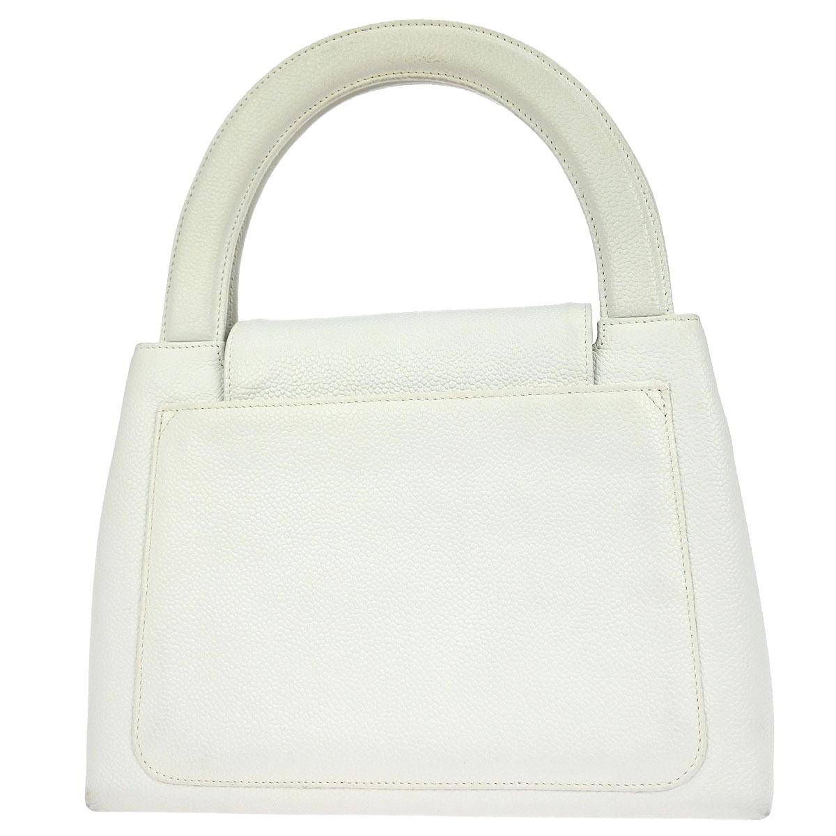 Chanel Chanel Vintage Top Handle Flap Bag Caviar Small Wit