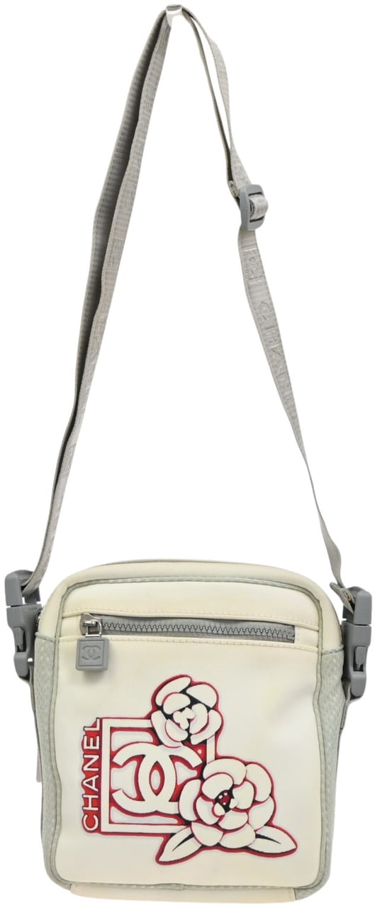Chanel Chanel Travel Line Crossbody Bag Nylon Mini Wit