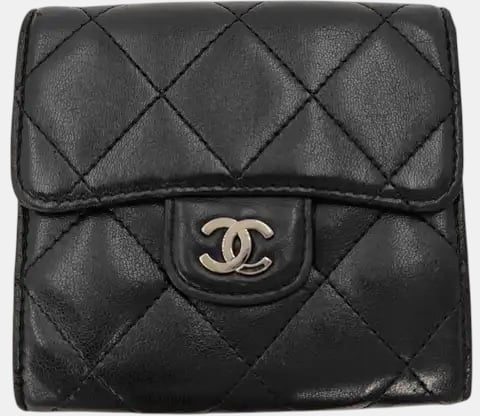 Chanel Trifold Flap Lambskin Zwart