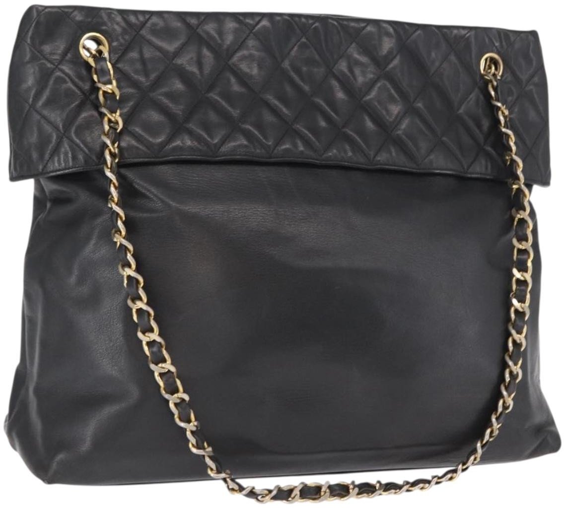 Chanel Chanel Chain Tote Leather Zwart