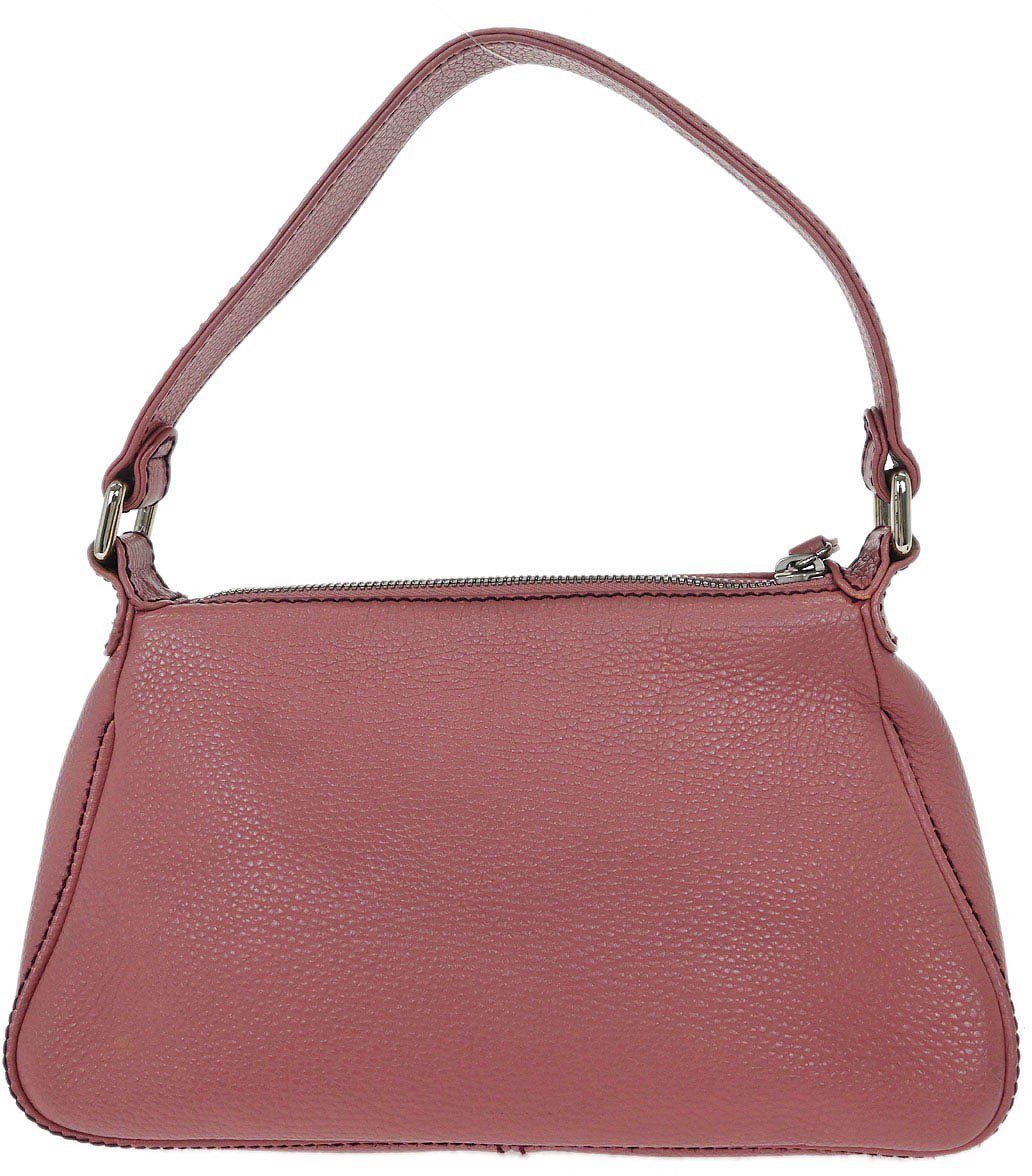 Chanel Chanel Lax Front Zip Bag Pebbled Leather Small Roze