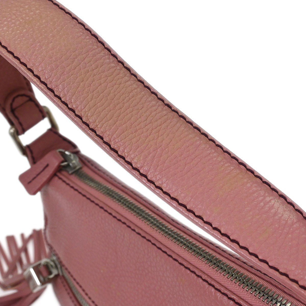 Chanel Chanel Lax Front Zip Bag Pebbled Leather Small Roze