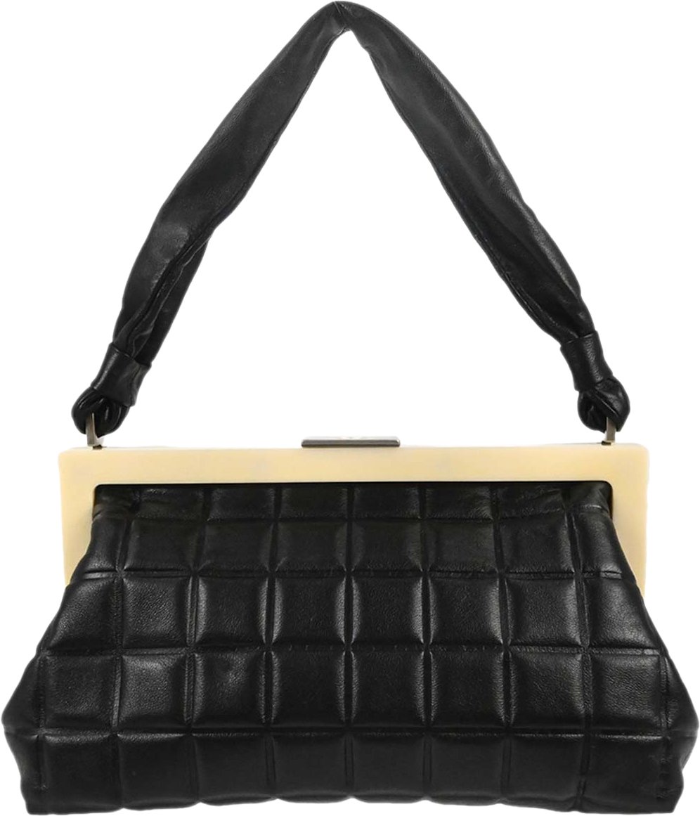 Chanel Chocolate Bar Frame Quilted Lambskin Small Zwart