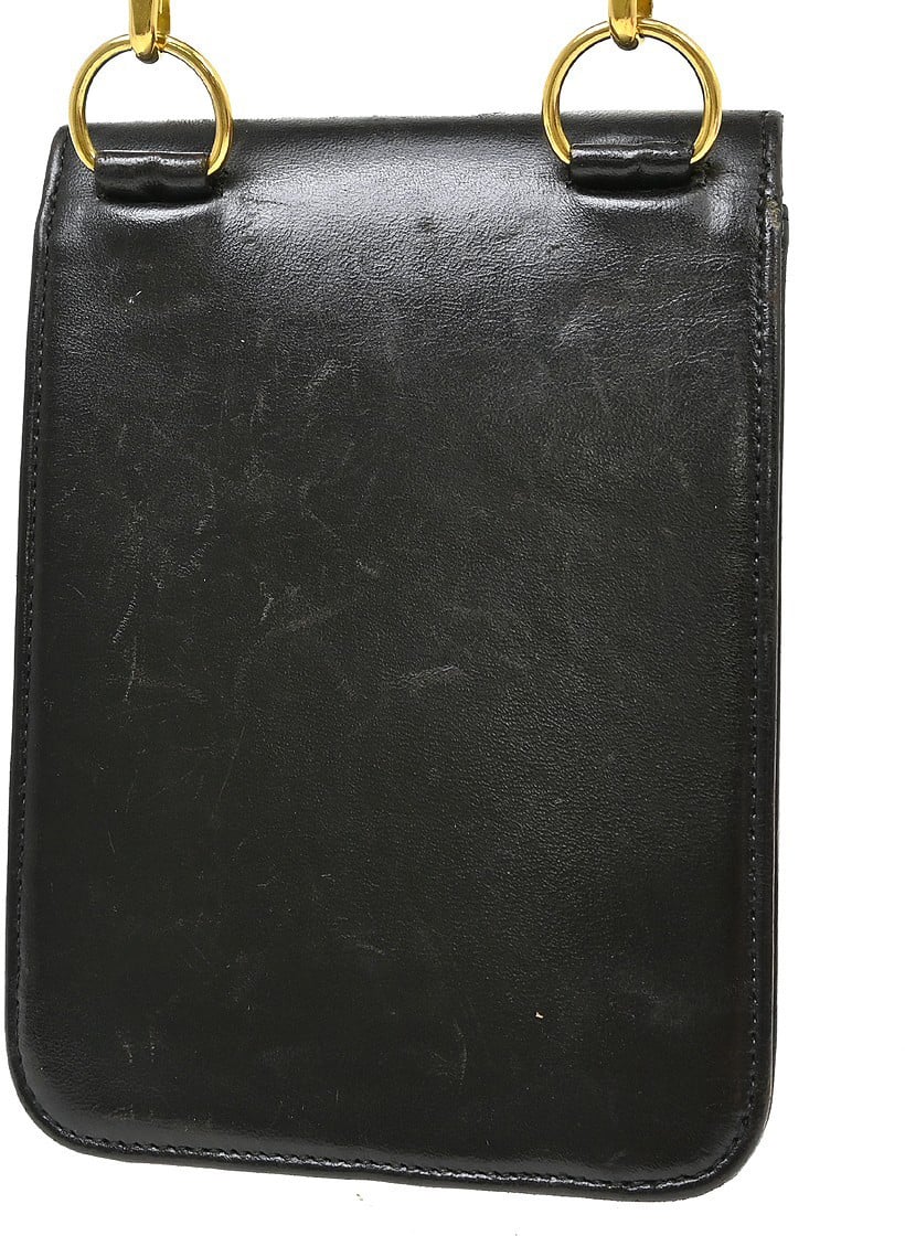 Chanel Vintage Button Waist Bag Quilted Lambskin Zwart