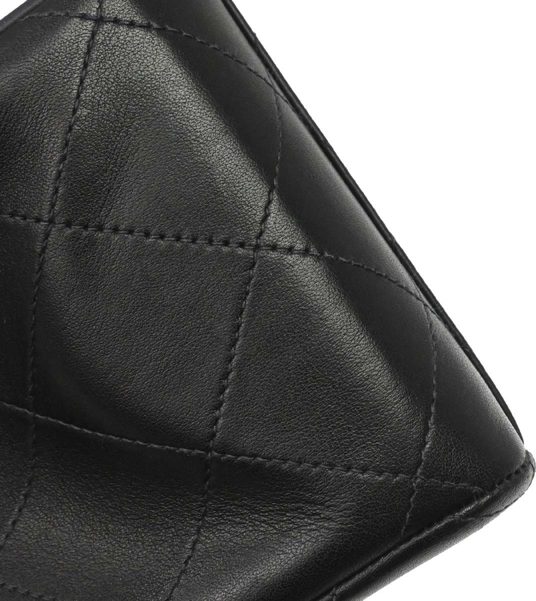 Chanel Vintage CC Chain Flap Shoulder Bag Quilted Lambskin XL Zwart