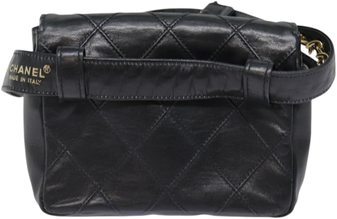 Chanel Chanel Waist Belt Bag Quilted Shiny Calfskin Zwart
