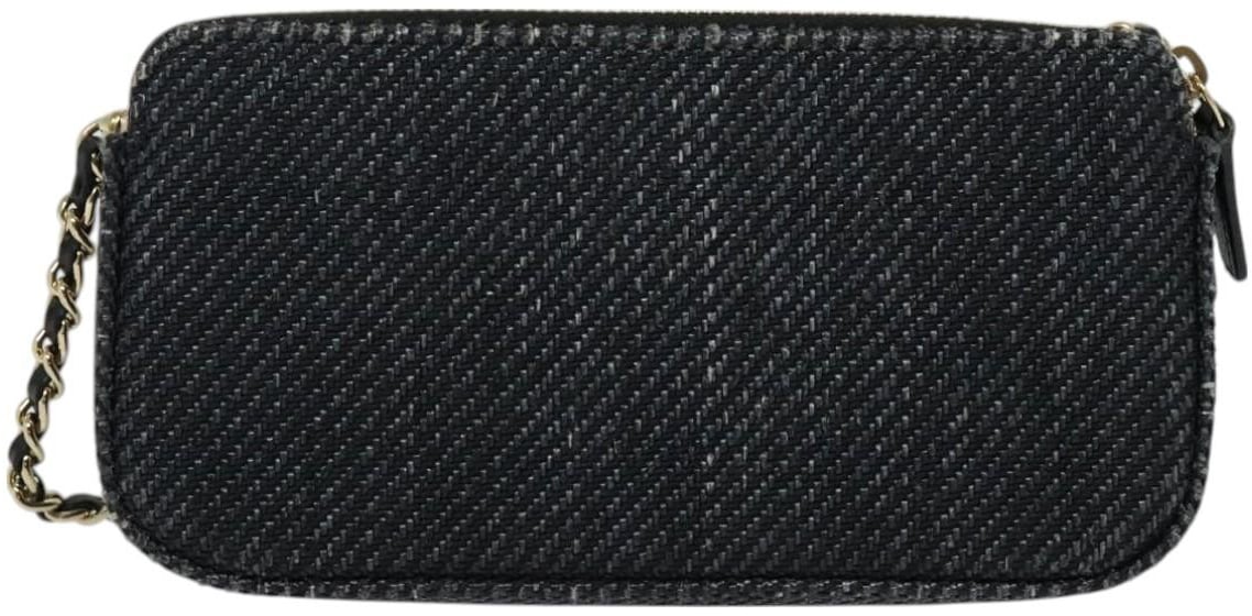 Chanel Chanel Deauville Chain wallet Raffia Navy