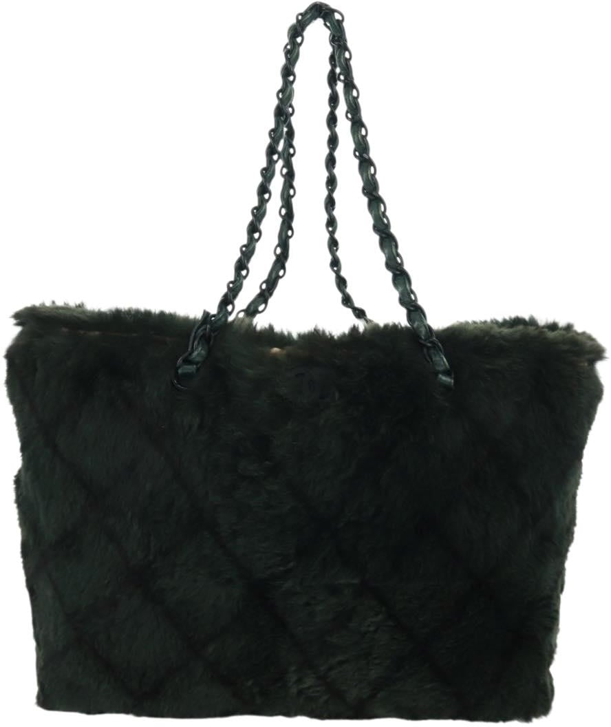 Chanel Chanel Chain Tote Lapin Fur Large Groen