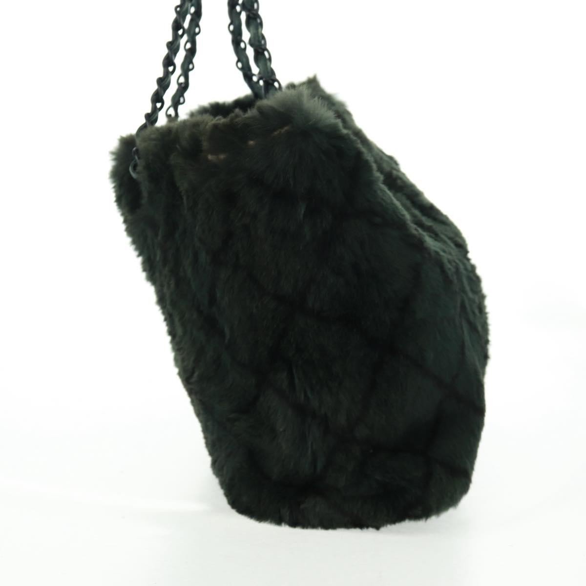 Chanel Chanel Chain Tote Lapin Fur Large Groen