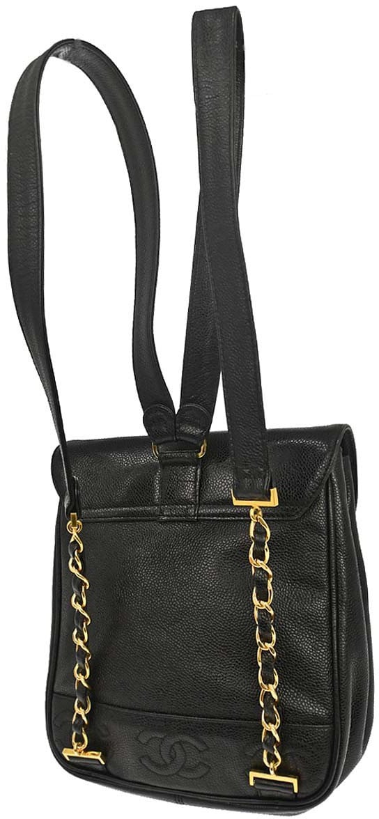 Chanel Vintage Caviar Small Zwart