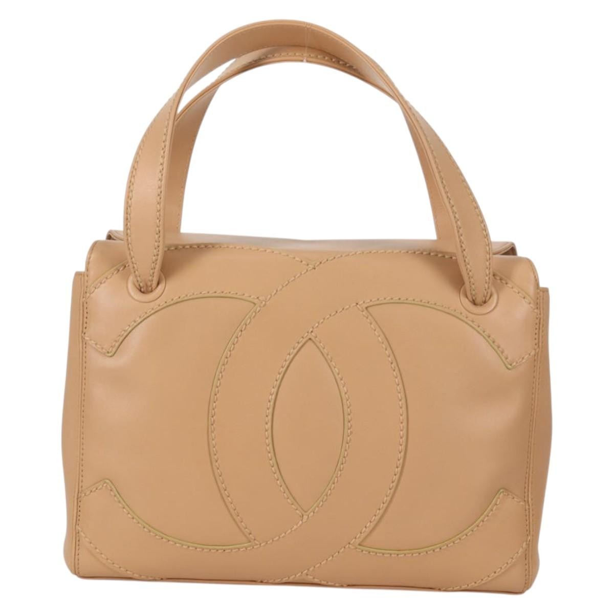 Chanel Chanel CC Stitch Tote Lambskin Medium Beige