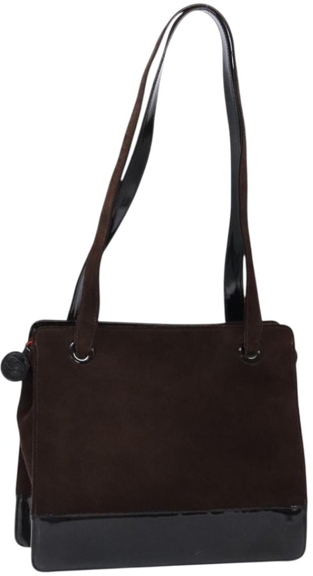 Chanel Chanel Vintage Logo Tote Suede Medium Bruin