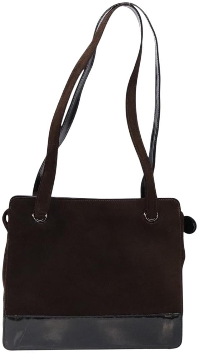 Chanel Chanel Vintage Logo Tote Suede Medium Bruin