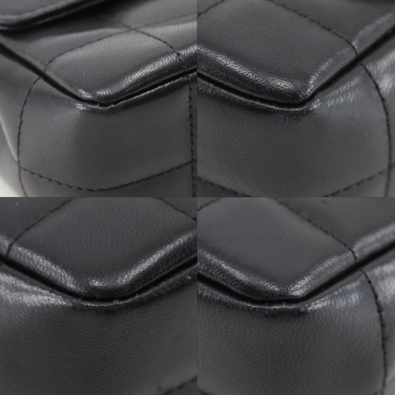 Chanel Camellia Chocolate Bar Flap Bag Quilted Lambskin Mini Zwart