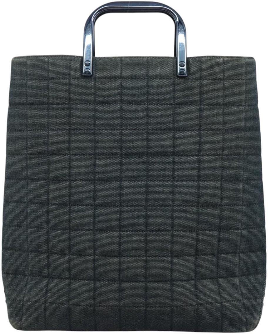 Chanel Chanel Chocolate Bar Tote Quilted Canvas Blauw