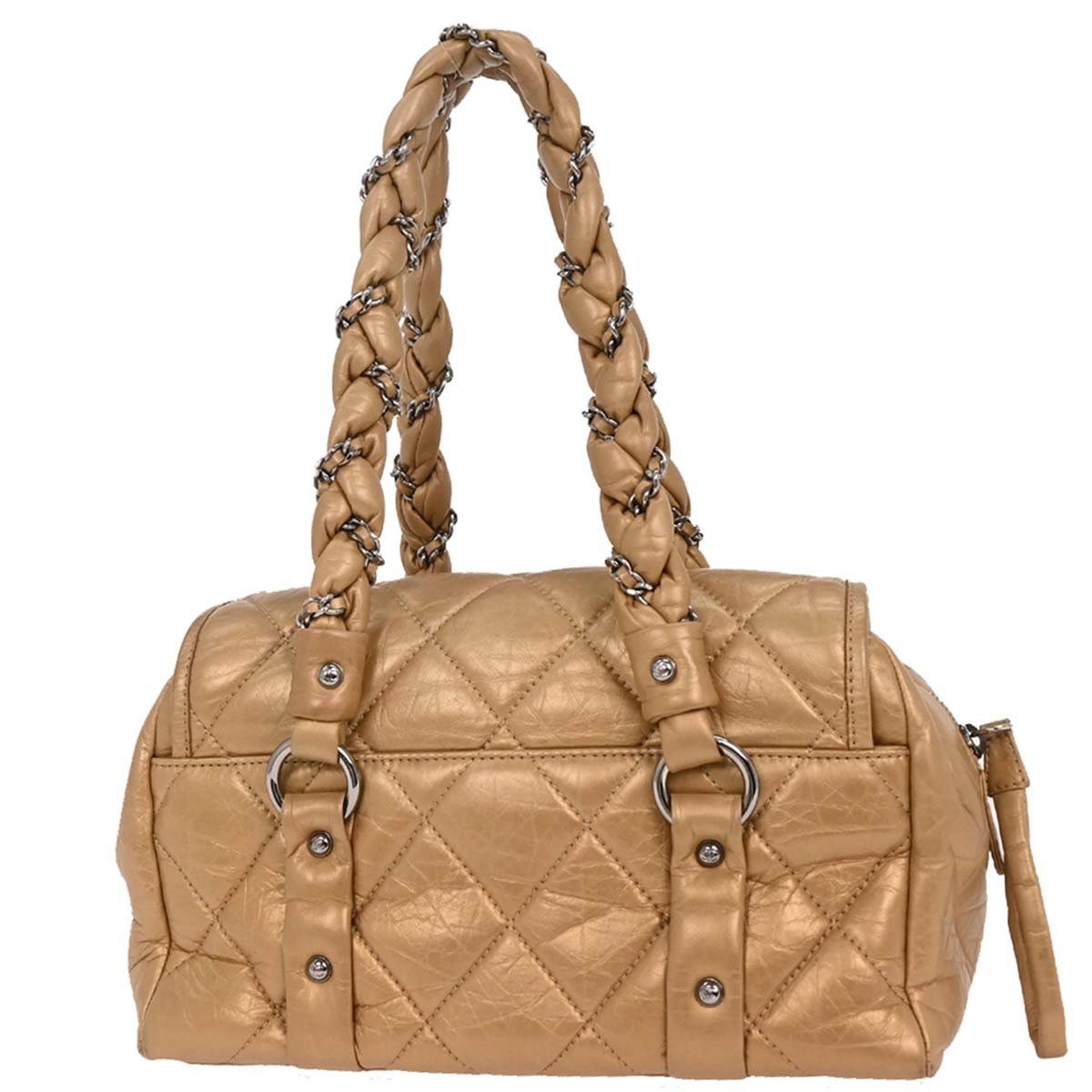 Chanel Chanel Lady Braid Flap Tote Quilted Distressed Lambskin Medium Goud