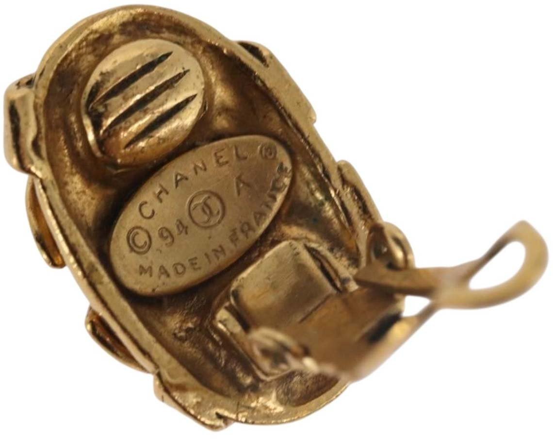 Chanel CC Clip On Metal Goud