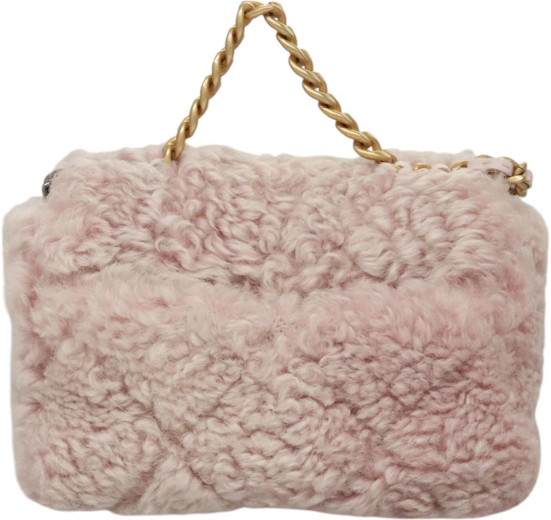 Chanel Chanel 19 Flap Bag Shearling Medium Roze