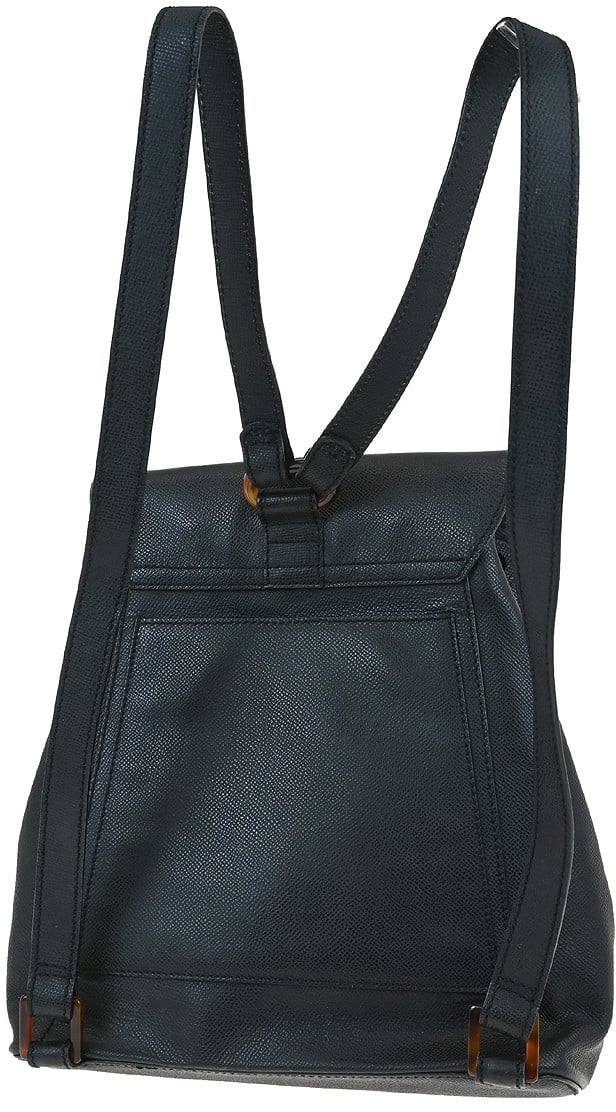 Chanel Chanel Vintage CC Resin Flap Backpack Leather Medium Zwart