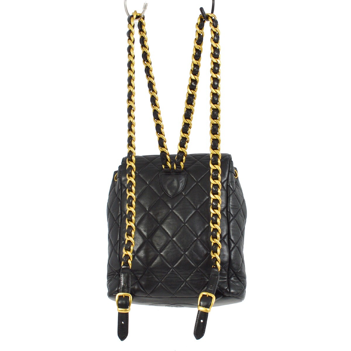 Chanel Chanel Duma Drawstring Backpack Quilted Leather Small Zwart