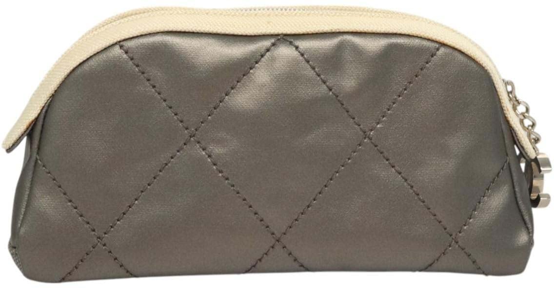 Chanel Vintage Clutch Leather Grijs
