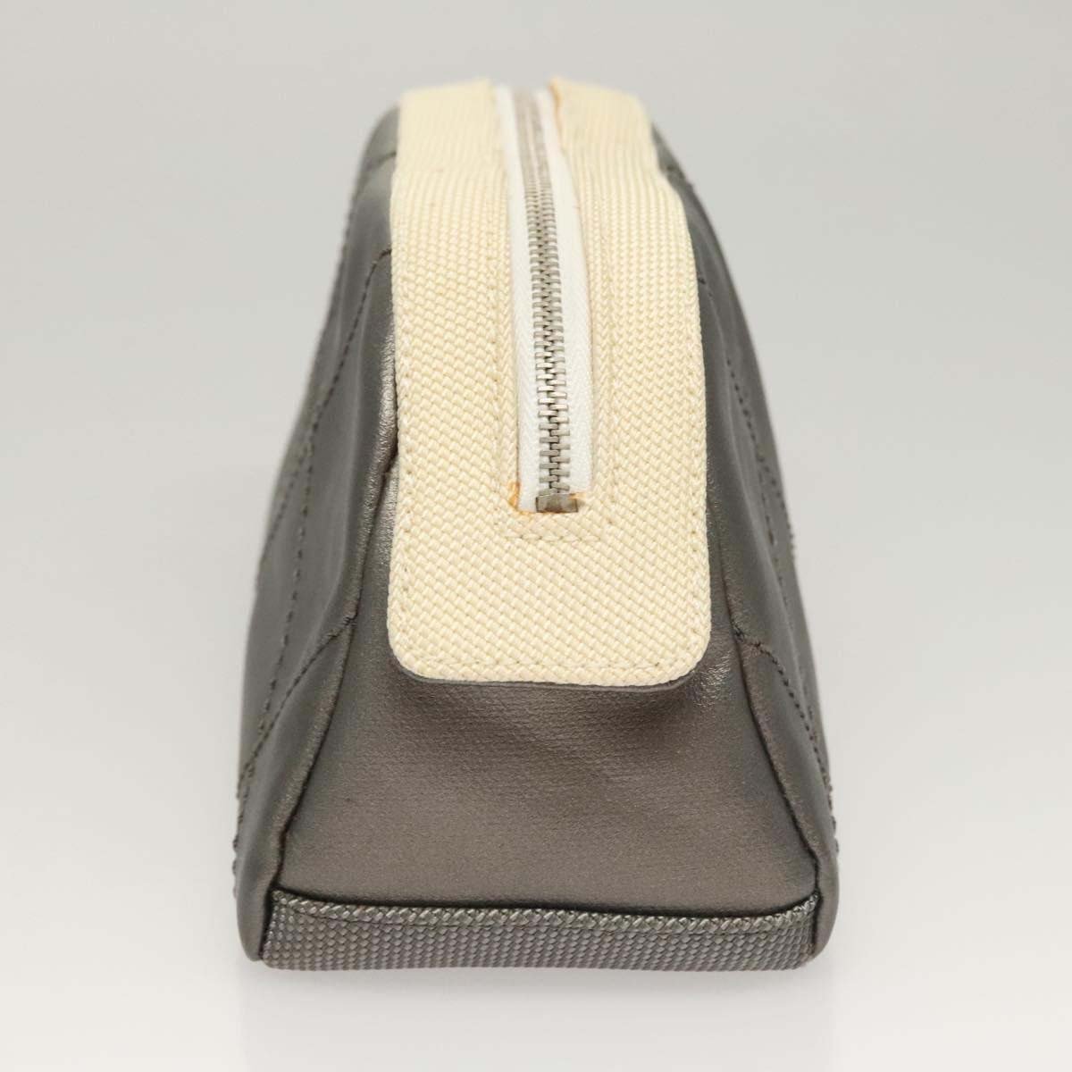 Chanel Vintage Clutch Leather Grijs