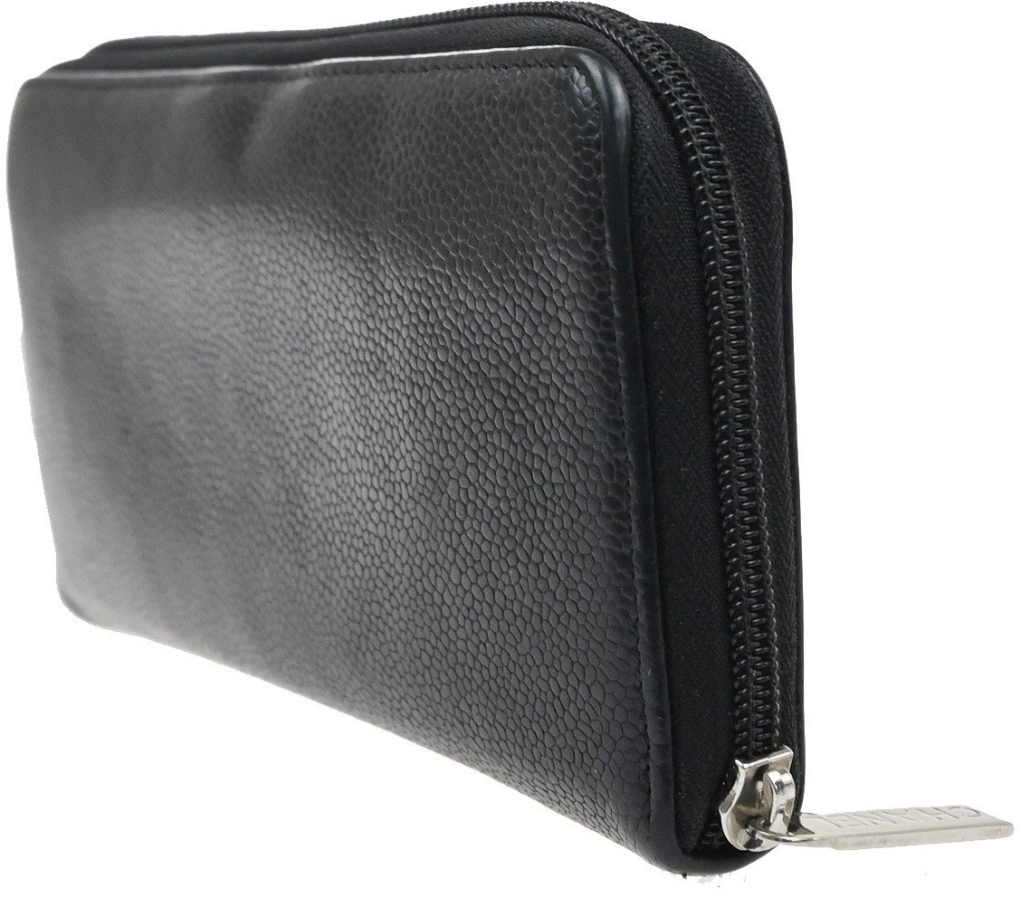 Chanel Chanel CC Zip Around Wallet Leather Zwart