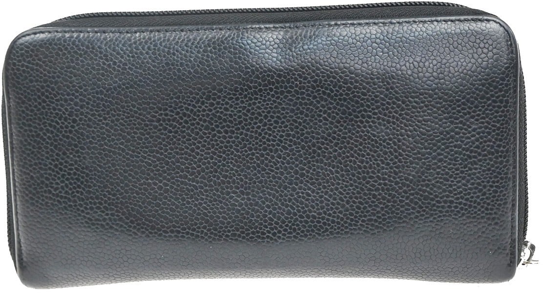 Chanel Chanel CC Zip Around Wallet Leather Zwart