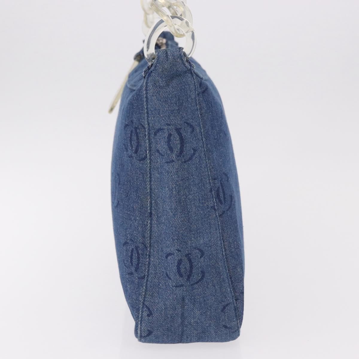 Chanel CC Shoulder Bag Denim Blauw