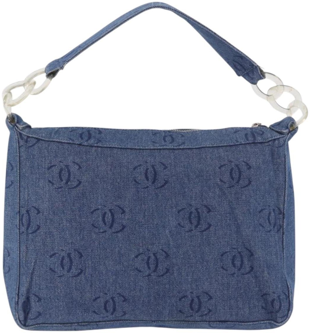 Chanel CC Shoulder Bag Denim Blauw