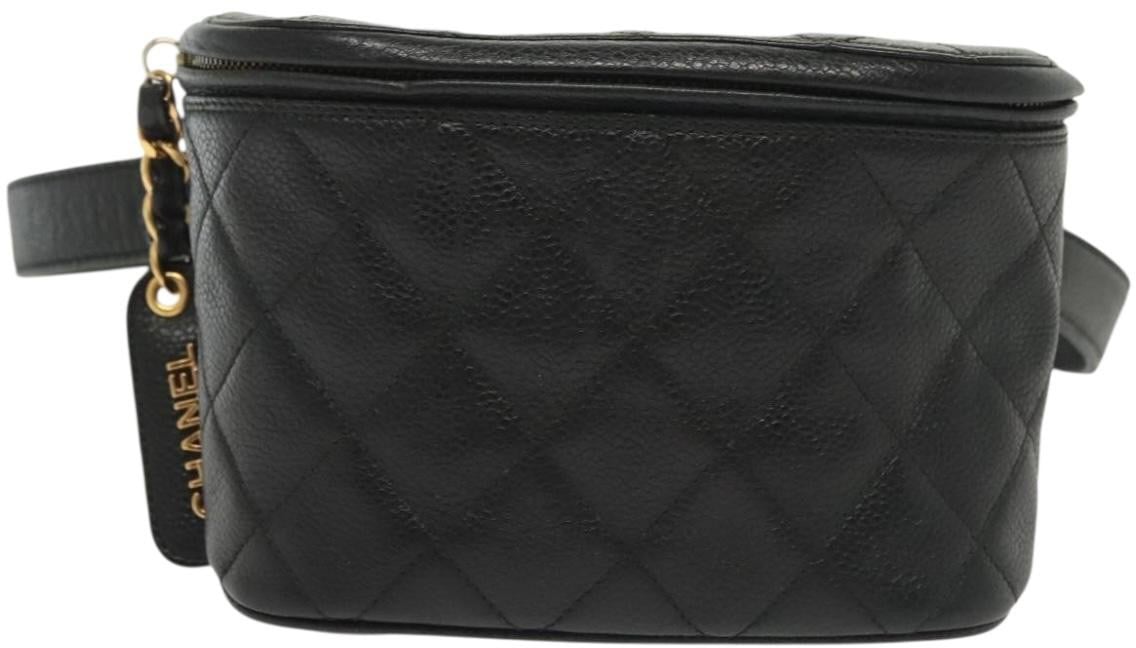 Chanel Chanel Zip Around Belt Bag Quilted Caviar Zwart