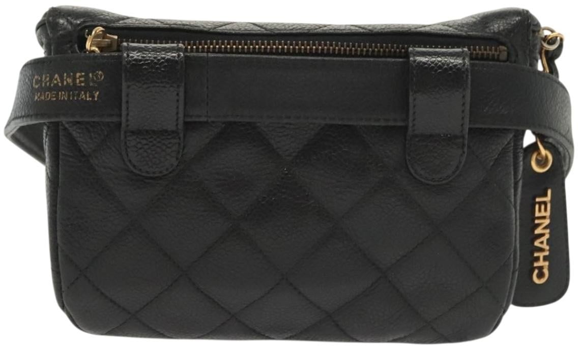 Chanel Chanel Zip Around Belt Bag Quilted Caviar Zwart