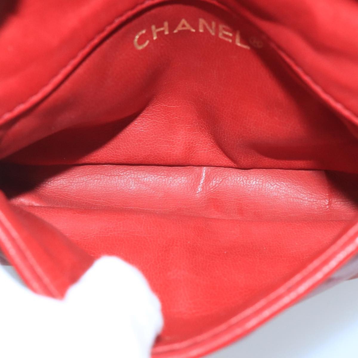 Chanel Vintage CC Flap Waist Bag Quilted Leather Small Rood