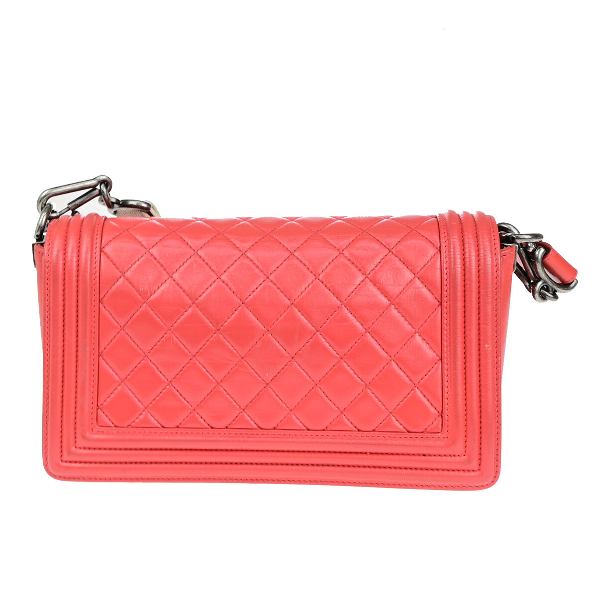 Chanel Chanel Boy Flap Bag with Strap Quilted Lambskin Old Medium Rood