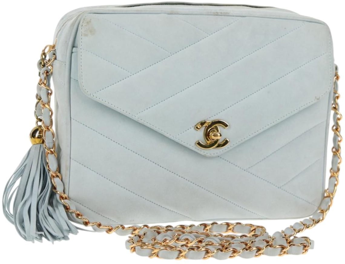 Chanel Chanel Vintage Camera bag Suede Blauw