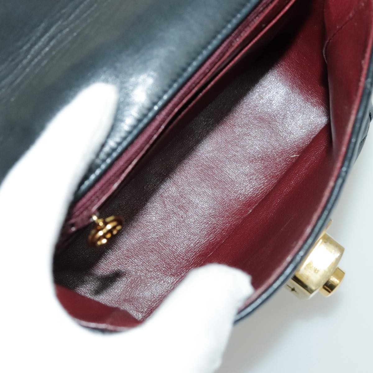 Chanel Chanel Vintage CC Pushlock Flap Bag Quilted Lambskin Small Zwart