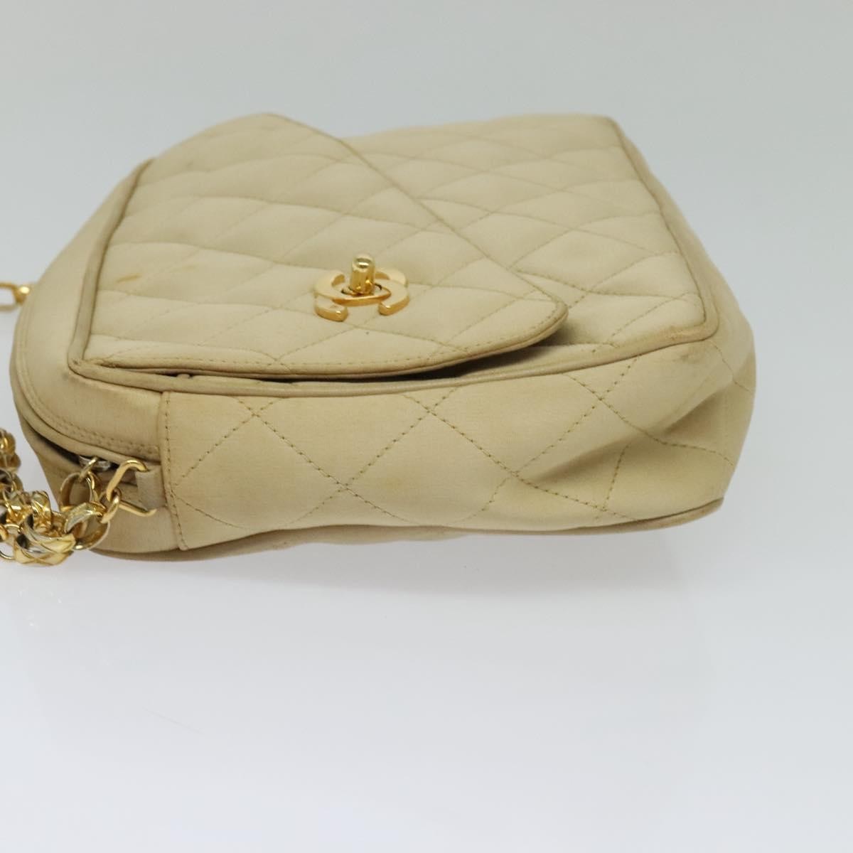 Chanel Chanel Vintage Front Pocket Camera Bag Satin Beige