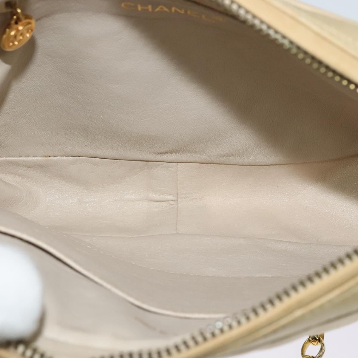 Chanel Chanel Vintage Front Pocket Camera Bag Satin Beige