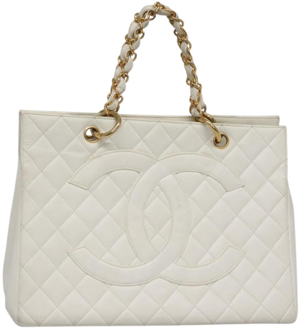 Chanel Chanel Vintage Grand Shopping Tote Quilted Caviar Wit