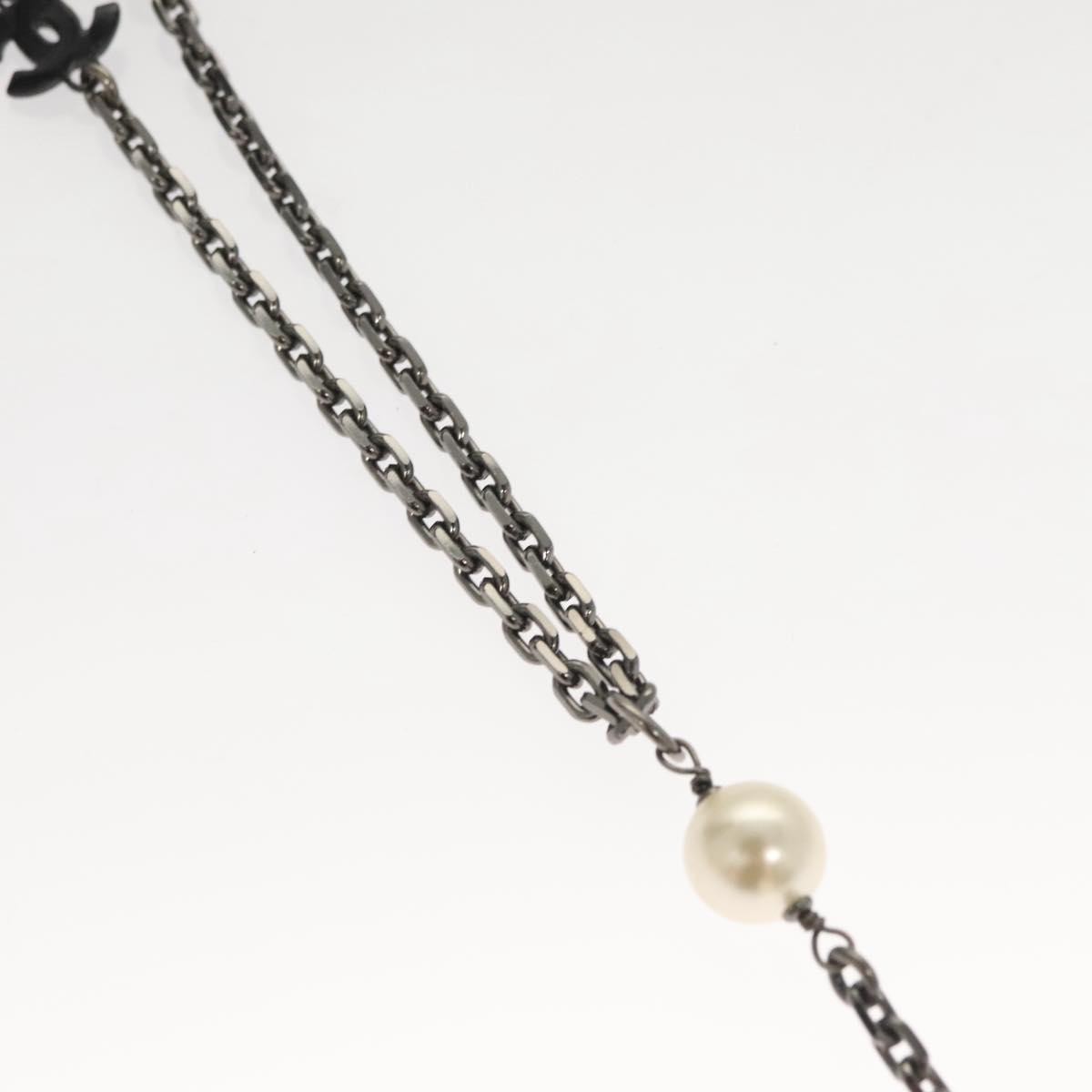 Chanel Chanel CC Pearl Necklace Faux Pearls and Metal Wit