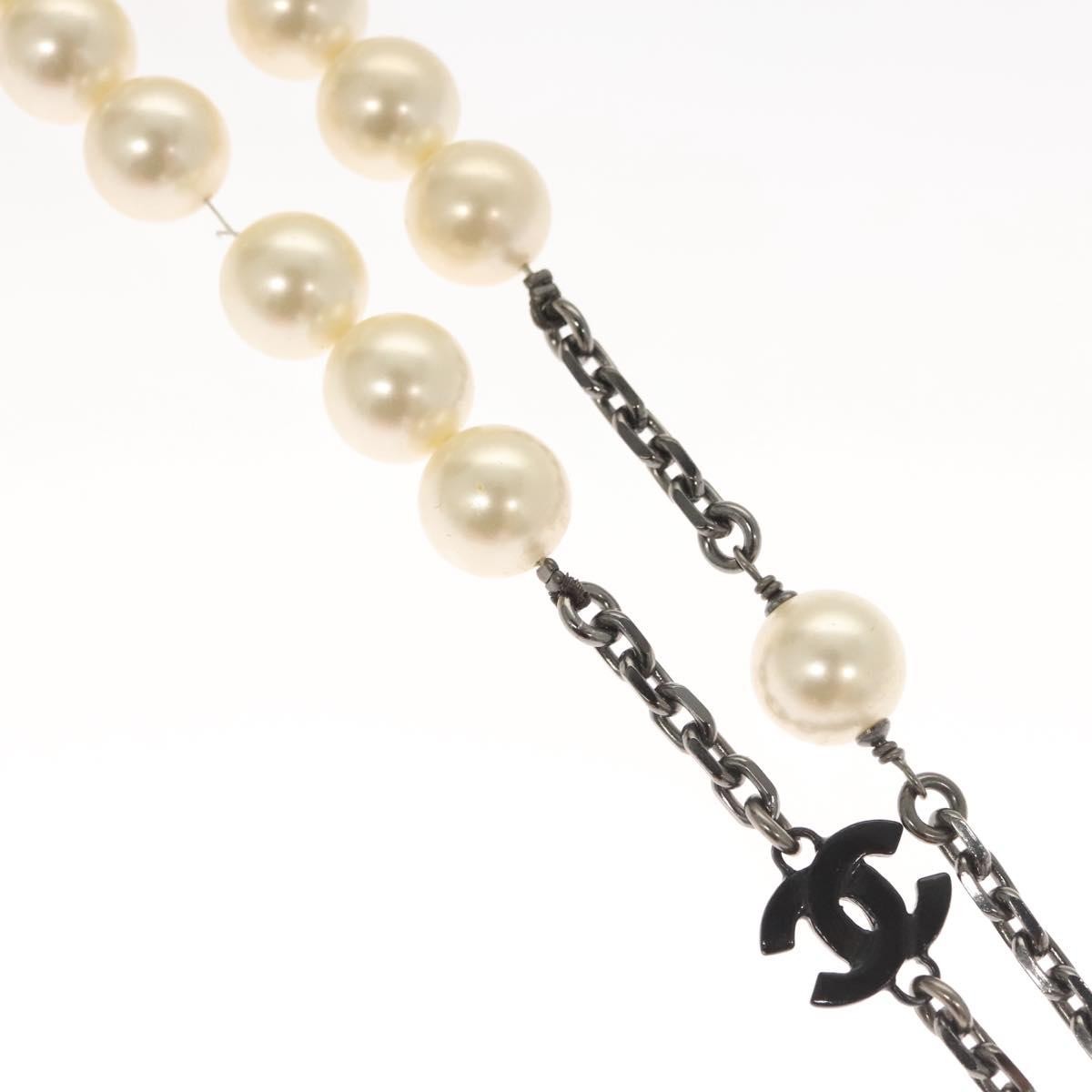 Chanel Chanel CC Pearl Necklace Faux Pearls and Metal Wit