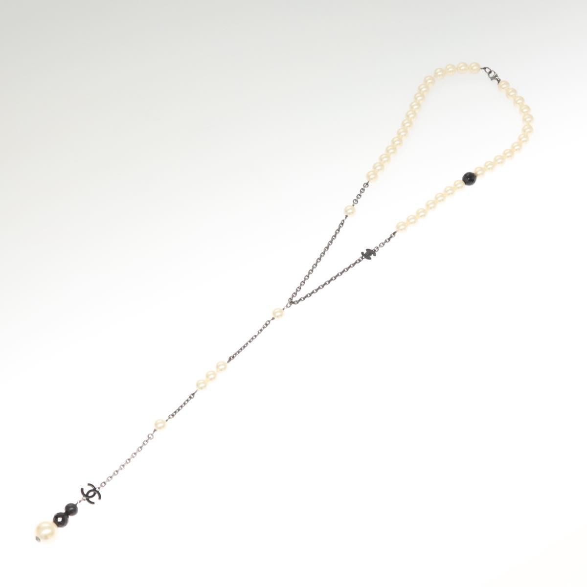 Chanel Chanel CC Pearl Necklace Faux Pearls and Metal Wit