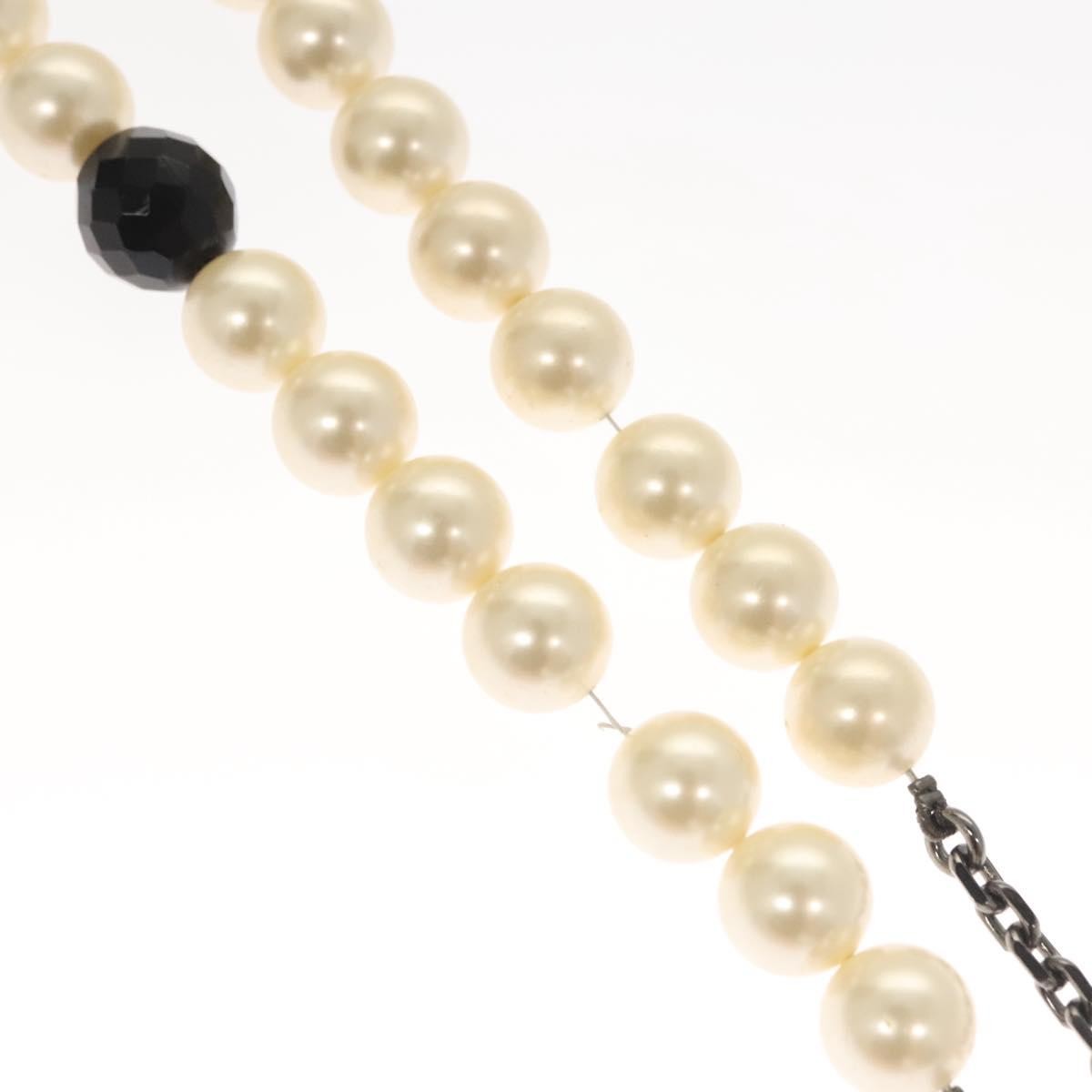 Chanel Chanel CC Pearl Necklace Faux Pearls and Metal Wit