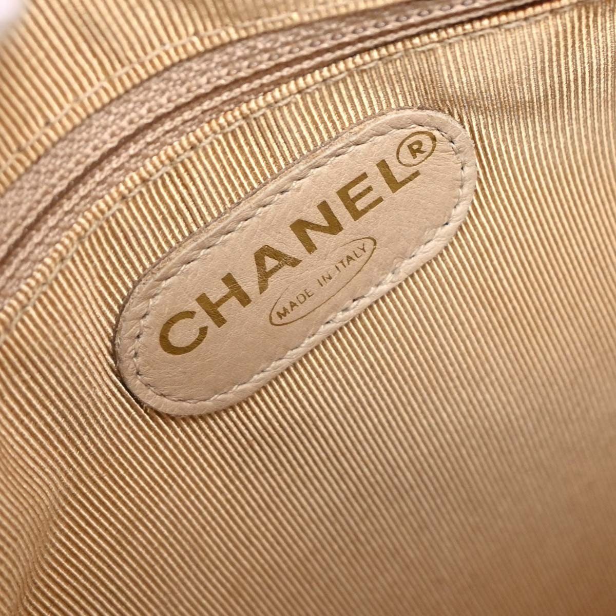 Chanel Chanel Vintage Zipped Chain Tote Caviar Medium Beige