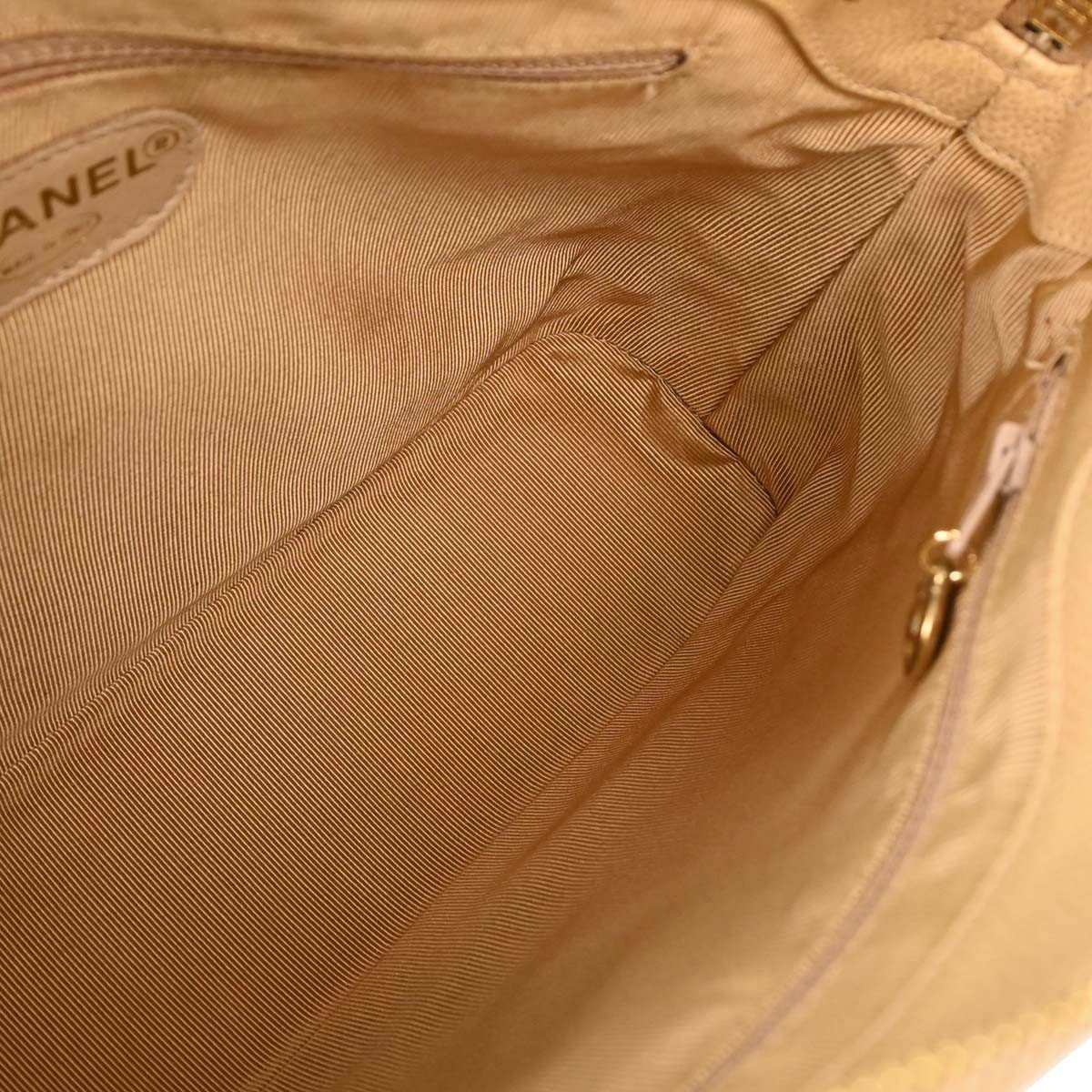 Chanel Chanel Vintage Zipped Chain Tote Caviar Medium Beige