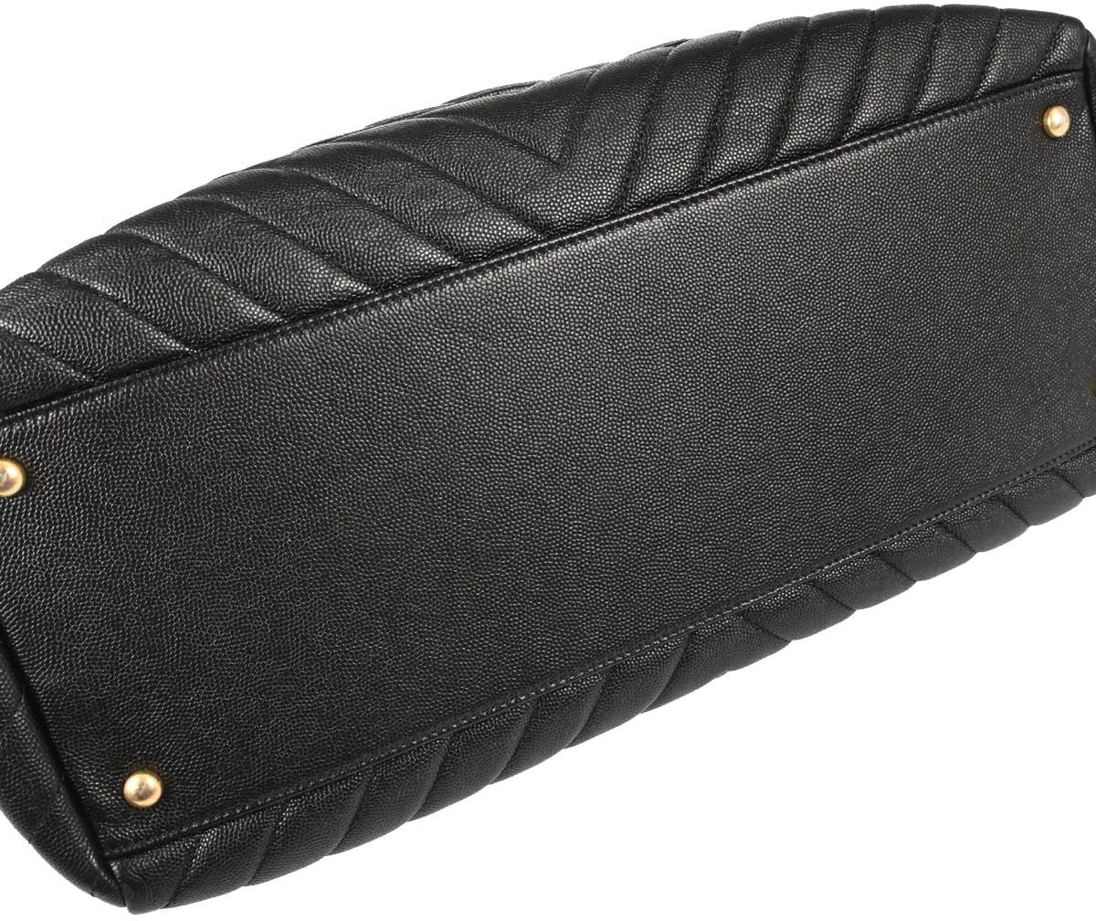 Chanel Shopping Quilted Knit Pluto Glitter Large Zwart
